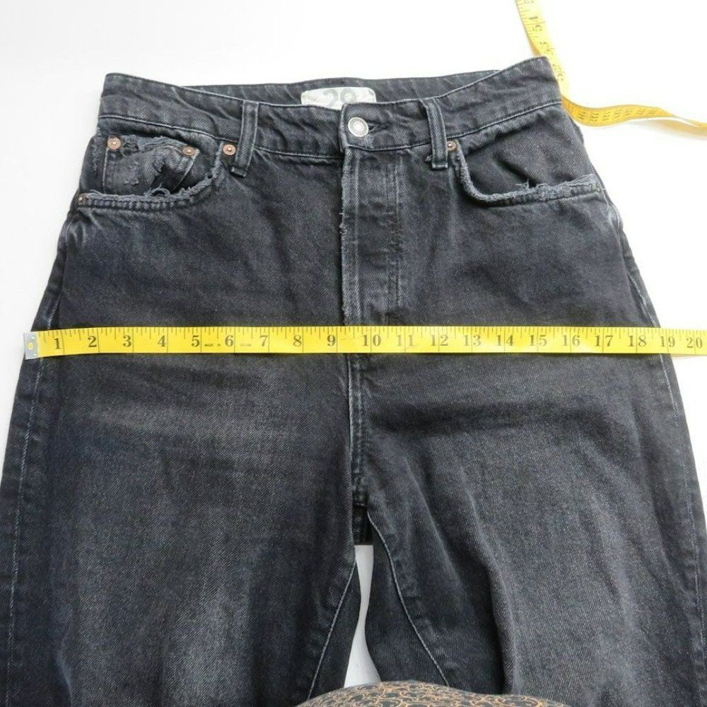 Free People We The Free Destressed Wide Leg Jeans Size 29 Black Denim - Picture 9 of 14